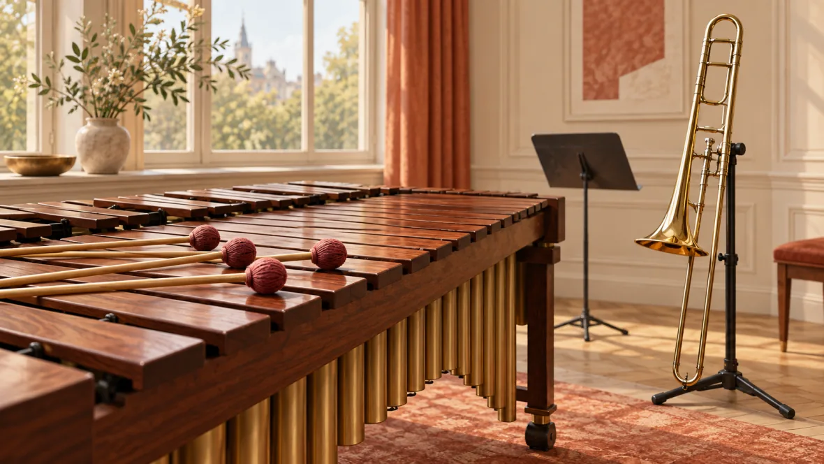 Marimba and trombone concert illustration (AI-generated)