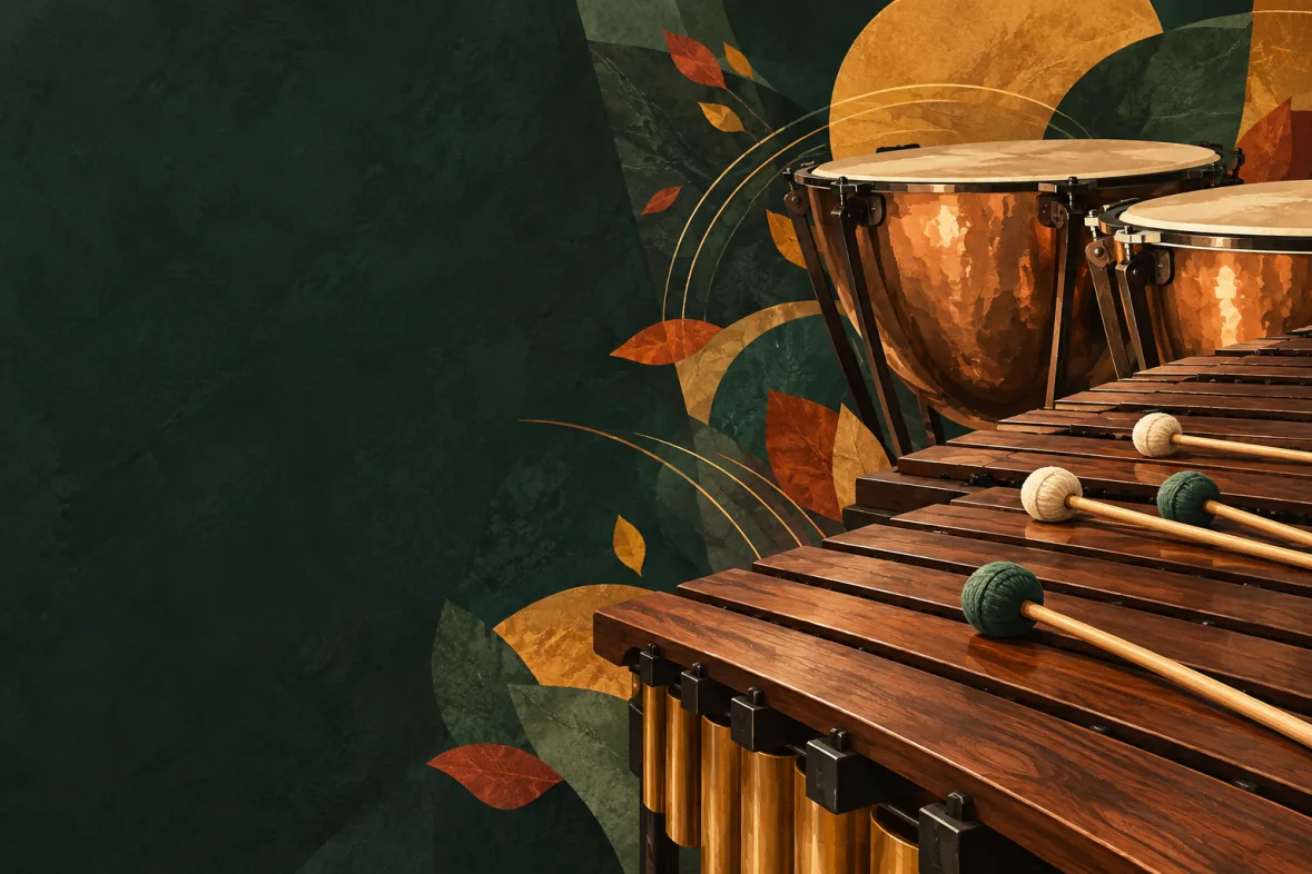 Abstract marimba, percussion and stage light (AI-generated illustration)